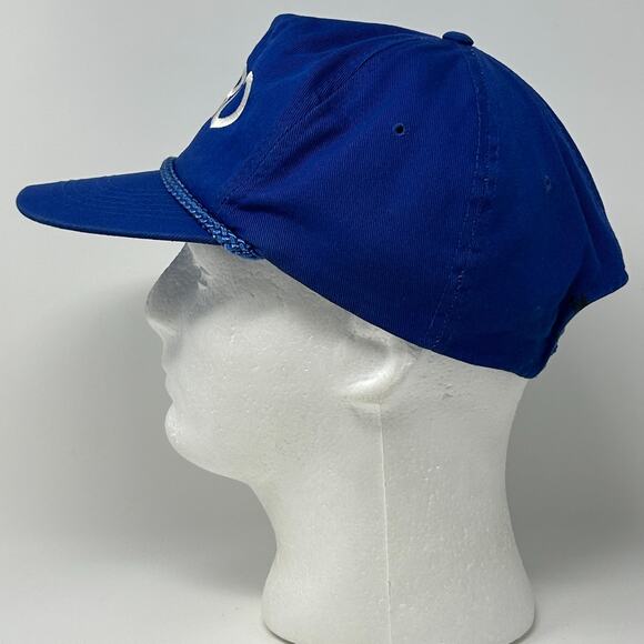 Vintage Niro Hat Cap Blue 90s 5 Panel A-Frame Snapback Rope Corded - Picture 7 of 10